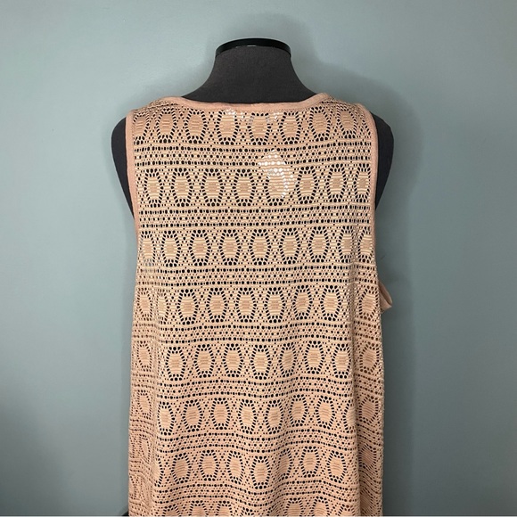 NWT La Vie en Rose Crochet Maxi Dress Beach Cover Up XL Brown - Picture 7 of 10
